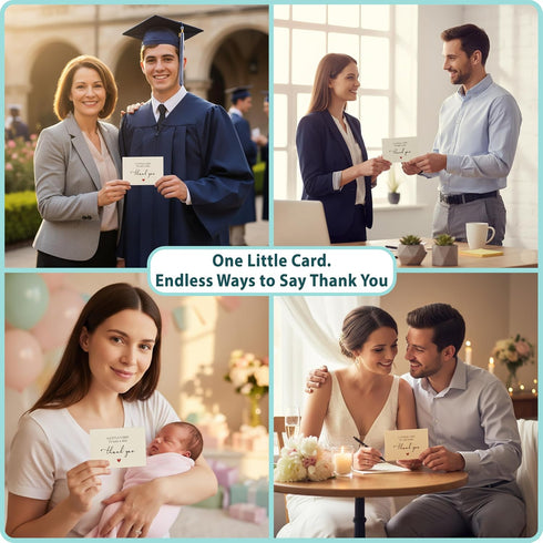 ISPONRE 25 Pack Premium Elegant Thank You Cards with Envelopes & Stickers Blank Inside Personalized Notes, Perfect