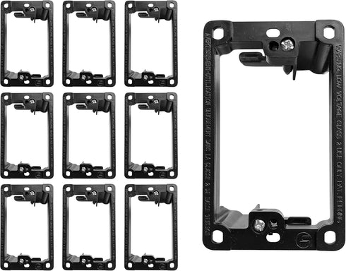 BestMounts 10 Pack Low Voltage Mounting Brackets - 1 Gang for Drywall Outlet Cable Pass Through Wall Plates