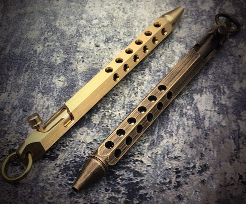 Six-Edge Solid Brass Pen, Bolt Action EDC Pocket Signature Pen