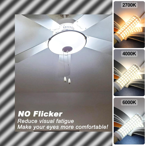 E12 100w Dimmable Bulbs C7,6000K White,1000 T6 E12 12W Bulbs Flicker,2 Pack LED Candelabra Replacement Daylight Bright