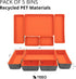 Teeo Drawer Dividers Organizers, Makeup Trays for Vanity, Office Drawer Organizer, Pack of 5, Orange