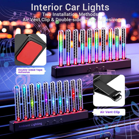 (E2-Rechargeable) Audio Visualizer Gadget Rechargeable RGB Sound Activated Light Bar, Music Spectrum Analyzer Display
