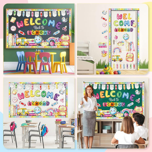 Afniimyapt Set Welcome Back to School Bulletin Board Decorations Crayon Bulletin Board Cutouts First Day of School