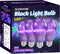 4 Pack A19 LED Black Light Bulbs, Dimmable 9W Blacklight Bulb, E26 Base, UVA Level 385-400nm, Glow in The Dark