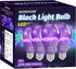 4 Pack A19 LED Black Light Bulbs, Dimmable 9W Blacklight Bulb, E26 Base, UVA Level 385-400nm, Glow in The Dark