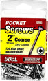 Milescraft 5205 Wood Pocket Hole Screws - #7 x 2" Washer Head with Coarse Thread (50pc.)