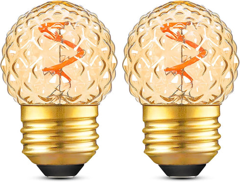 G40 Replacement Night Light Bulbs, Mini Globe Low Watt Light Bulbs, 1W (10W Equivalent), Warm White 2200K, Pack of 2
