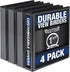 Samsill Durable 1.5 Inch Binder, Made in the USA, Round Ring Customizable Clear View Binder, Black, 4 Pack