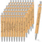 Fulmoon 100 Pcs Inspirational Quote Bamboo Pen Bulk, Motivational Wooden Pen, Black Ink Ballpoint for Office Supplies