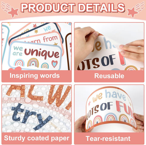 Boho Affirmation Station Bulletin Board, Pastel Amazing Things Happen Here Mental Health Posters for Classroom