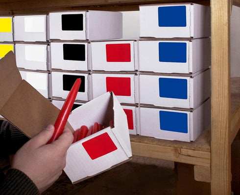 ChromaLabel 2 x 3 inch Permanent Color Code Rectangle Labels, 100 Stickers per Dispenser Box