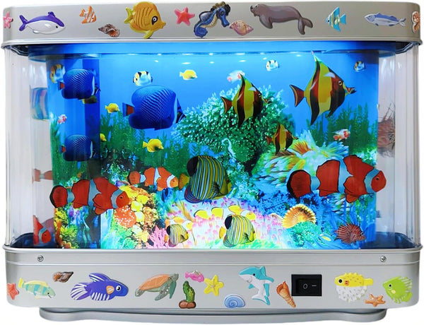 XiaYiTL Fake Fish Tank Lamp - Moving Aquarium Night Light with Virtual Ocean