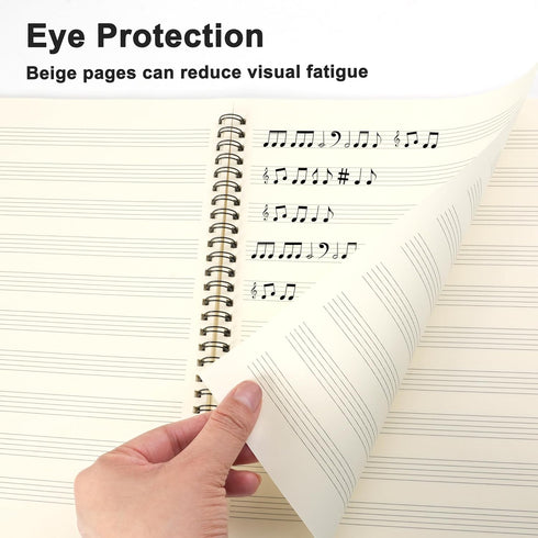 Blank Sheet Music Notebook, 160 Pages Composition Staff Paper with 10 Staves (Music Clef Notebook)