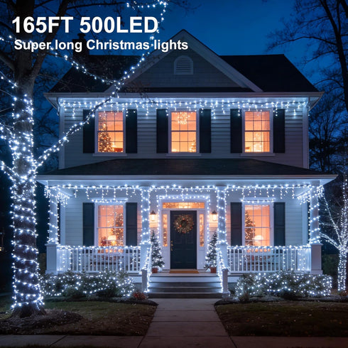 165FT 500LED 30V 8 LED String Lights, Plug in Waterproof String Lights with Modes for Indoor and Outdoor Party Wedding