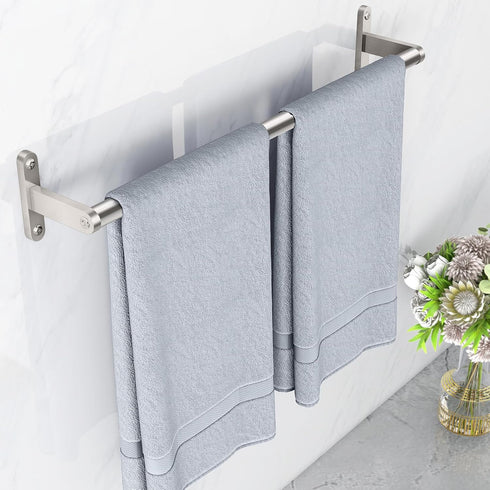 24 Inch Wall Mounted Bathroom Towel Bar, Modern Heavy Duty Stainless Steel Bath Towel Holder, Brushed Nickel