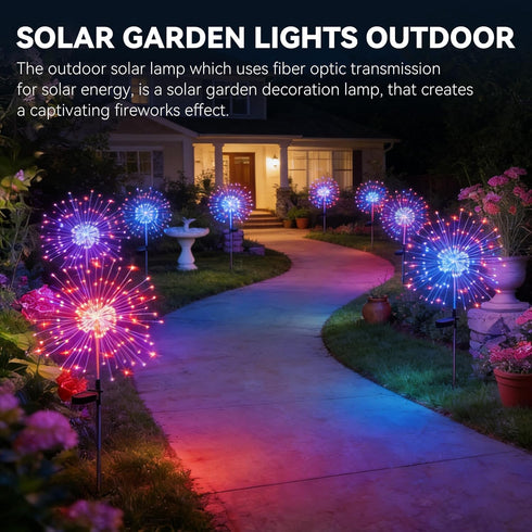 HPUFKOT Garden,2 Pack 200 8 (Colorama-2Pack) Solar Garden Lights Outdoor,Waterproof LED Twinkling Firework Lights