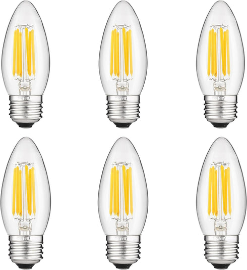 Sunlite LED Filament B11 Torpedo Chandelier Light Bulb, 5.5 Watts (60W Equivalent),