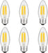 Sunlite LED Filament B11 Torpedo Chandelier Light Bulb, 5.5 Watts (60W Equivalent),