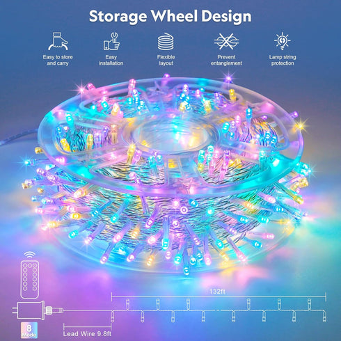 400 132FT 8 JMEXSUSS LED Easter Lights Indoor Outdoor, Easter String Lights Plug in, Modes Colorful Christmas Light