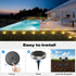 8 Pack IP68 Peasur Solar Ground Lights Outdoor, Flat Solar Powered Disc Lights, Waterproof, Anti-Rust, Landscape