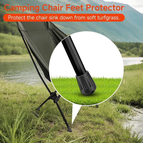 Easecos 10 Pcs Camping Chair Leg Tips Non-Slip Chair Leg Cover Caps Outdoor Folding Table Feet Replacement Protector