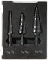 1/2", 3/4" & 7/8" Quick Change Step Drill Bit Set, M2 High Speed Steel for Hole Drilling in Stainless Steel, Wood