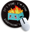 Dumpster on Fire Round Mouse Pad 8.6 x 8.6 Inch, Cute Funny Mousepad for Laptop Gaming, Non-Slip Rubber Base, Office
