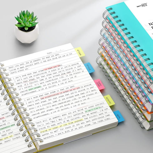 RETTACY Spiral Notebook, A4 College Ruled Notebook with 300 Pages, 100 GSM Premium Acid-Free Paper, Twin-Wire Binding,