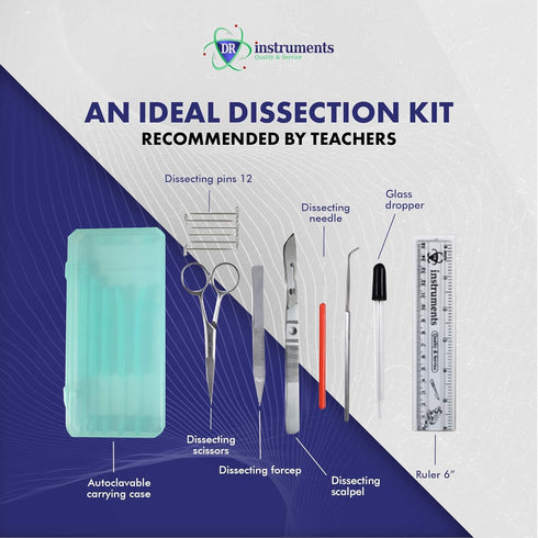 61936PCT 25-Piece Precision Dissection Kit - Biology Kit with 8 Stainless Steel Instruments & Extra Blades
