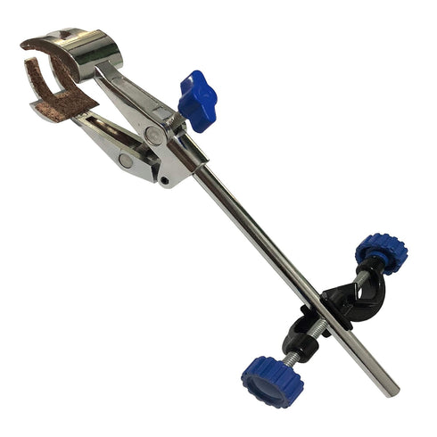 Lab Clamp, 4 Prong Finger Style Cork-Coated Head with Black Laboratory Stand Clip