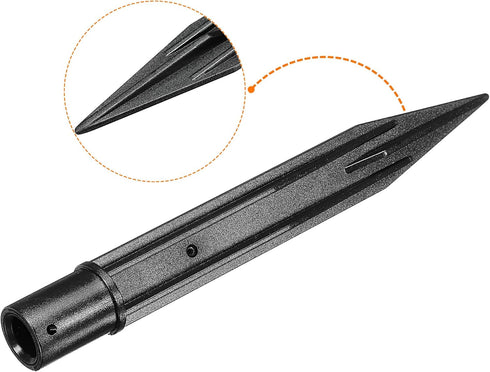 Spikes,18x150mm Pack 4 MECCANIXITY Solar Light Ground Stakes for Garden Pathway Landscape Lamps, ABS Plastic Black