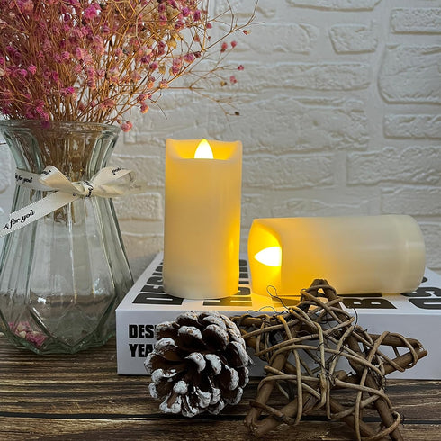 2 Pack LED Flameless Candles Battery Operated Outdoor LED LightFake Flickering Waterproof Candles for Home Decorations