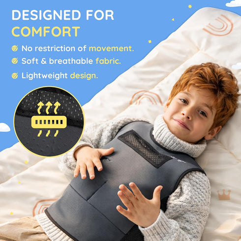 Kdarro Weighted Compression Vest for Kids Adjustable Sensory Vest with Removable Weights Breathable Mesh Lining