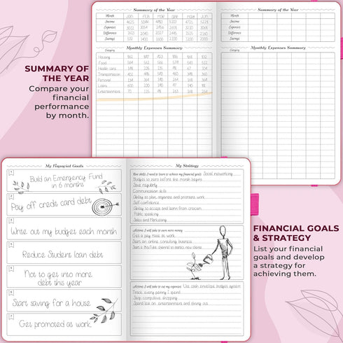GoGirl Budget Planner – Monthly Financial Organizer Budget Book, Expense Tracker Notebook Journal to Control Money,