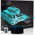 Comiwe Military Tank 3D Illusion Night Light, 16 Colors Dimmable LED Bedside Lamp