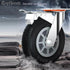 Heavy Duty Fixed Industrial Plate Rubber Casters, 3-Inch No Noise Wheels Set of 2 for Cart Furniture