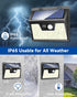 6 Pack 140 3 Peasur Solar Lights Outdoor Motion Sensor, LED Solar Powered Fence Light Waterproof, Modes Security Wall