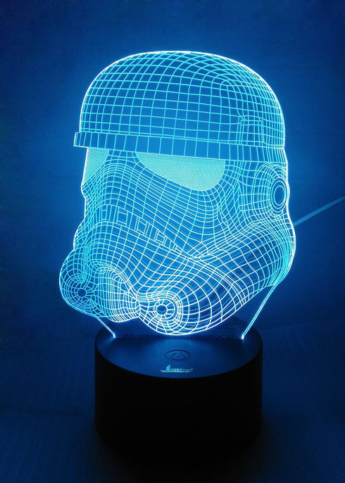 Stormtrooper 3D Night Light LED Illusion Lamp Bedside Desk Table Lamp, Loveboat 7 Color Changing Lights with Acrylic Flat & ABS Base & USB Charger as Home Decor and A Best Gift by Loveboat