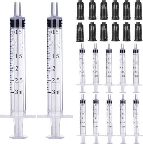 12 Pack - 3ml Plastic Syringes - Separate Sterile Packaging Small Syringe Without Needle for Plant Hydroponic