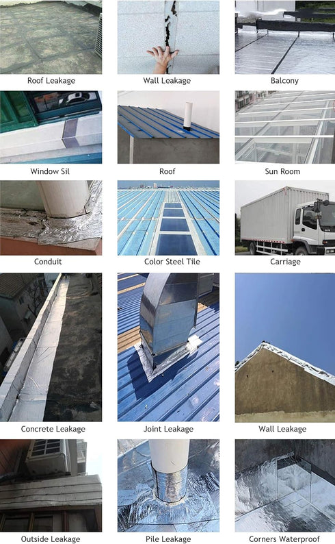 ROSEROSA Professional Waterproof Butyl Rubber Tape, External Aluminium Foil for Roof Leak, Surface Crack, Pipe Rupture
