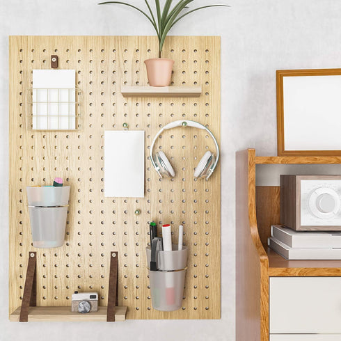 6 Set Pegboard Hooks with Cups - Ring Style Bins for Organizing Storage Accessories (Transparent)