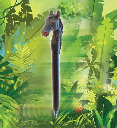 Planet Pens Horse Head Novelty Writing Pen, Cool Hand Ballpoint Pen with Unique Black Horse Head Design