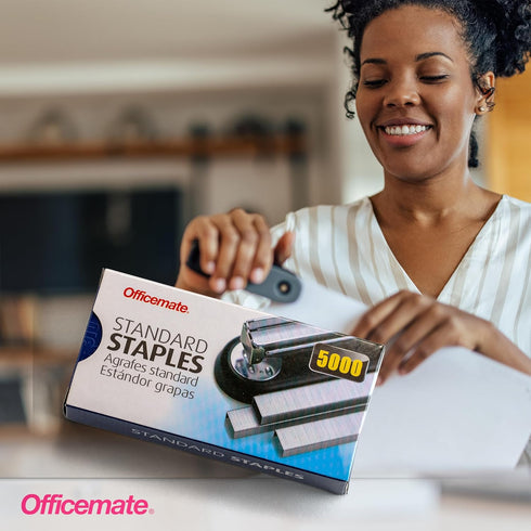 Officemate Standard Staples, 5 Boxes, 5000 Staples/Box (91925)