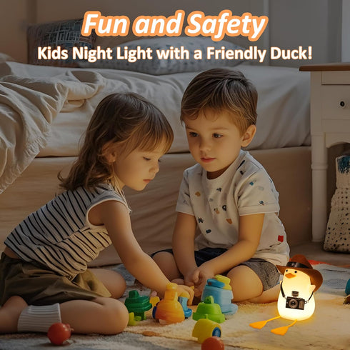 Dimmer Anywin Duck Night Light for Kids, Cute Benson Ducks Gifts, Squishy Touch Silicone Animal Nursery Bedside Lamp