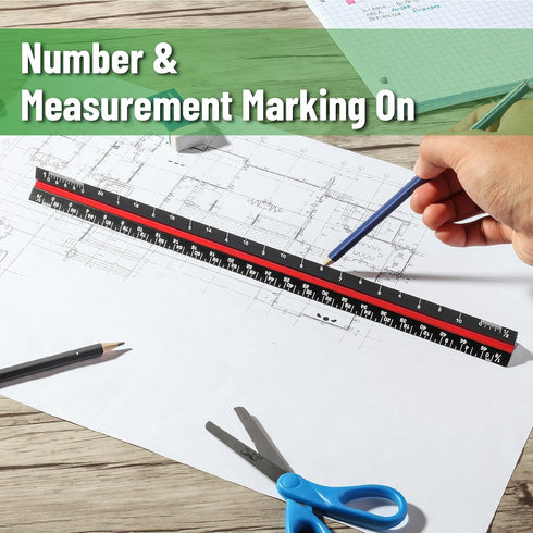 Mr. Pen Architectural Scale, 12 Inch Black Scale Ruler for Contractors and Architects