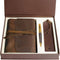 Leather Bound Journal - Handmade Gift Set with Genuine Leather Bookmark and Stylish Pen, 300 Pages, 8x6"