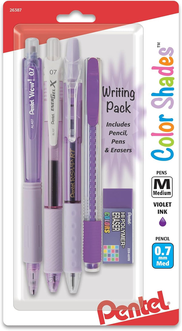 Pentel Color Shades Writing Pack - Pastel Violet (BLBKALZBPV) by Pentel