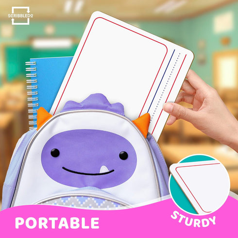 Double Sided Whiteboard 9”x12” Story Lined Dry Erase Board for Kids Writing Board, Practice Drawing for Age 3-5