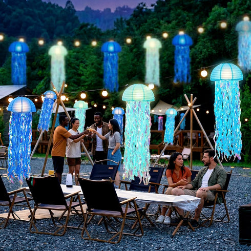 10" 6 ADLKGG Jellyfish Paper Lanterns Lamps - Gradient Blue Under the Sea Party Decorations for Mermaid Theme Birthday