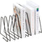 CAXXA 10 Slots Triangle Bookshelf - Black Metal Wire File Sorter Magazine Holder Document Holder